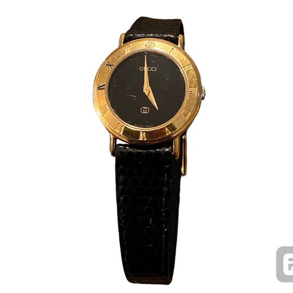 GUCCI Women’s 18k Gold Plated 3000L Quartz Watch/Leather Strap (Authentic) main image 6